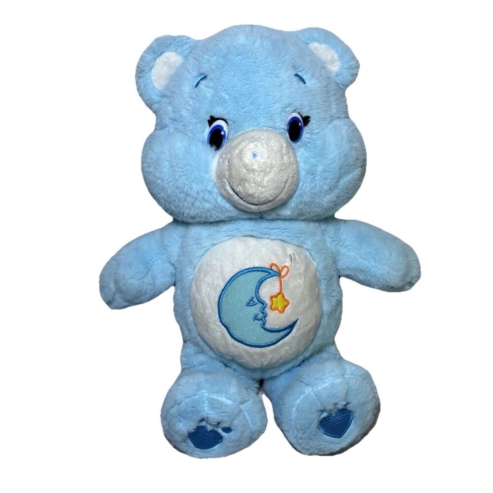 Care Bears Bedtime Bear Blue Moon Star Plush Stuffed Animal 2015 14” Tall